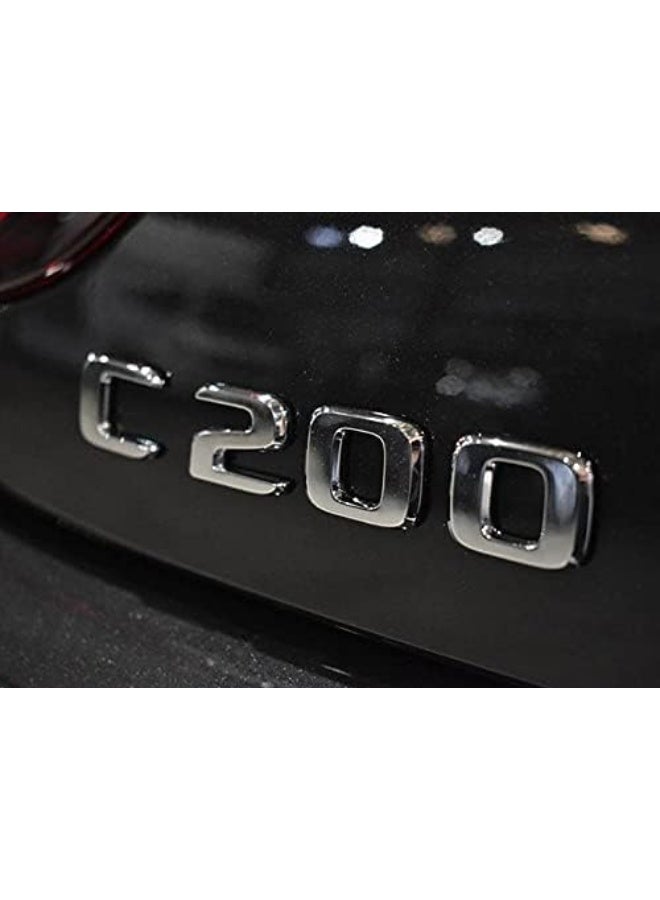 شعار معدني ثلاثي الابعاد لسيارة مرسيدس بنز C200، شعار ممتاز لجانب السيارة والرفرف الخلفي وصندوق السيارة لسيارة مرسيدس بنز - Image 2
