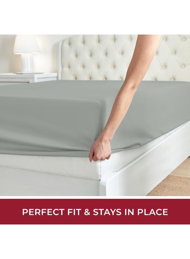 Mellanni Twin Fitted Sheet Only - Iconic Collection Bedding Sheets - Soft & Cooling Sheets with up to 16 inch Deep Pocket - All Around Elastic - Wrinkle  Fade  Stain Resistant - 1 PC (Twin  Spa Mint) - Image 5