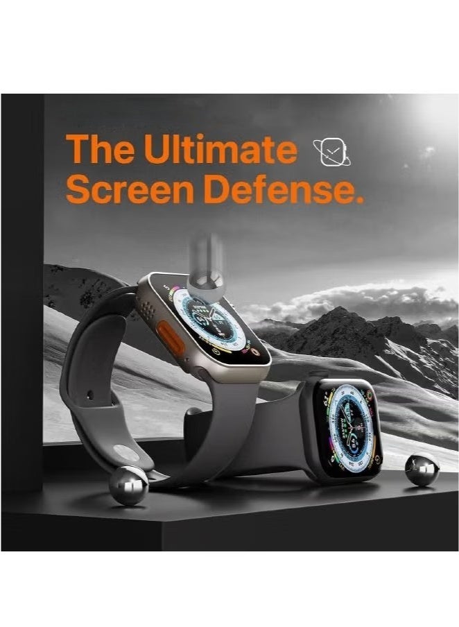 Compatible for Apple Watch Series 7/8/9 45mm Hard Case with Tempered Glass Screen Protector, Unique Design Hard PC Waterproof Case Cover, Bumper Full Coverage Accessories for iWatch 7/8/9 45mm - Image 4