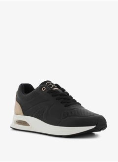 SJ Women's Panelled Lace-Up Low Ankle Sneakers  - Image 1