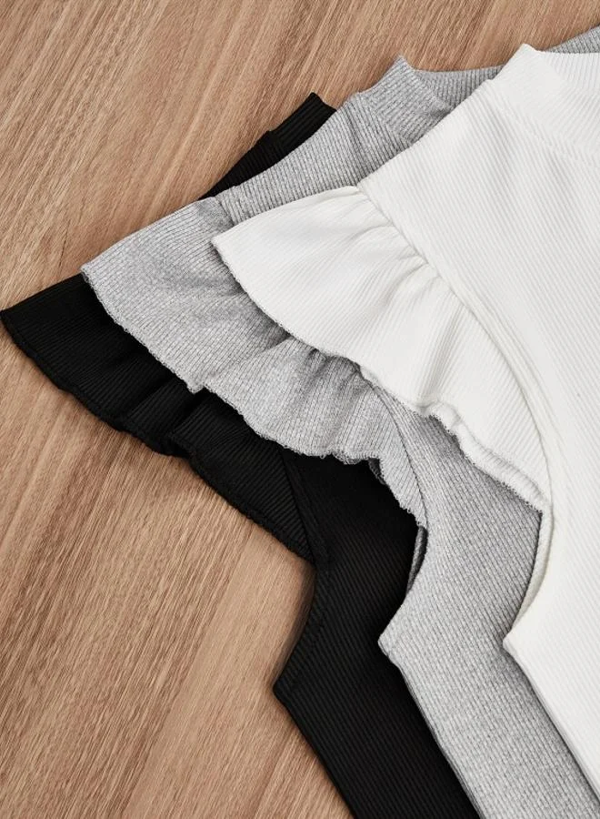 Take Two  Sleeveless Ruffled Top - 3 Pack for Women | Best Price UAE