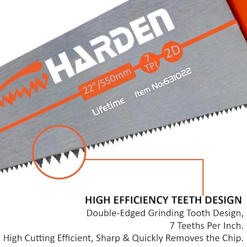 Harden 22" Hand Saw for Wood Cutting, 1605 Mn Steel - 631022 - Image 4
