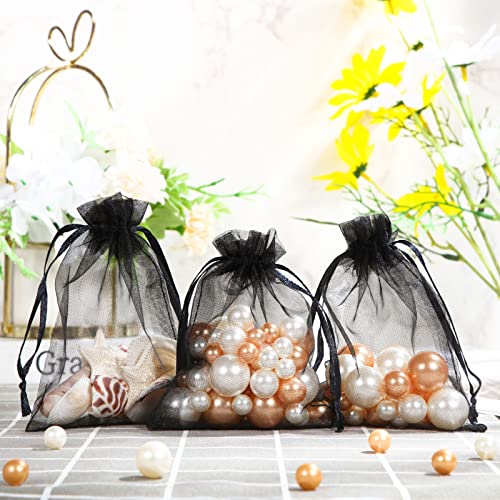 Mudder 50 Pack Organza Gift Bags Wedding Party Favor Bags Jewelry Pouches Wrap, 4 x 4.72 Inches (Dark Purple) - Image 5