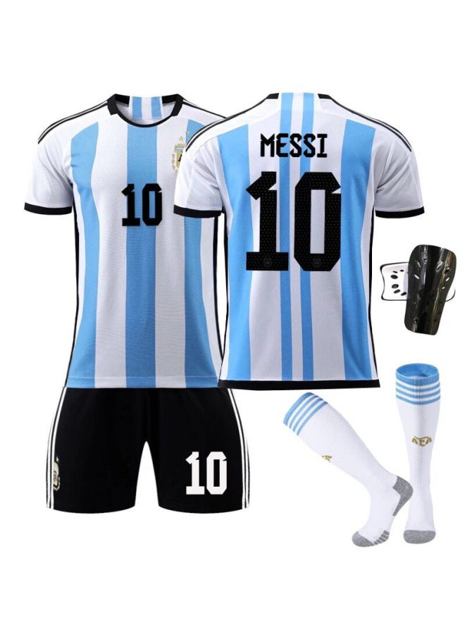 Argentina Home Jersey #10 Sock Guards Football Jersey - Image 1
