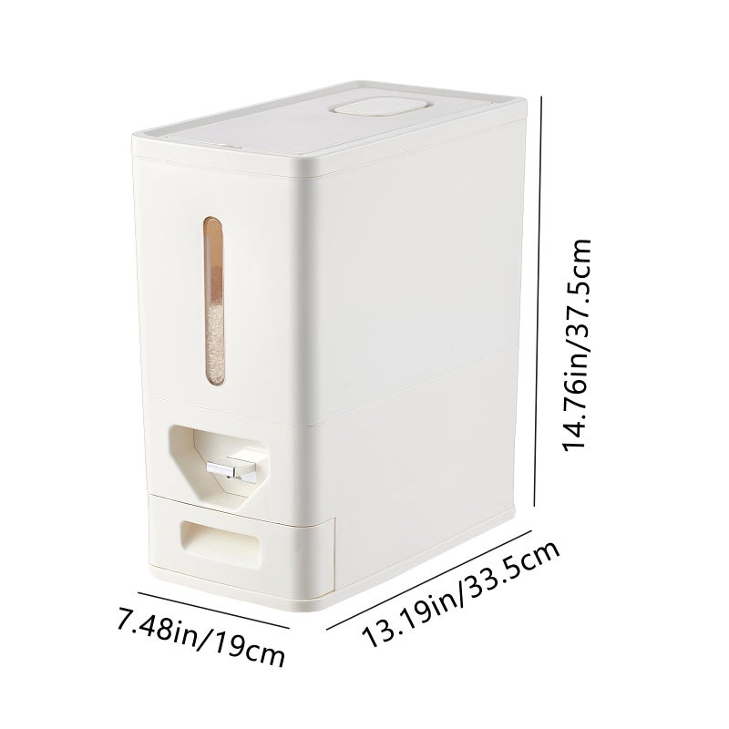 UFORU Rice Dispenser 25 Lbs (12kg), Dry Food Storage Container Sealed Moisture-Proof with Built-in Drawer for Kitchen Pantry Household, BPA-Free - Image 4
