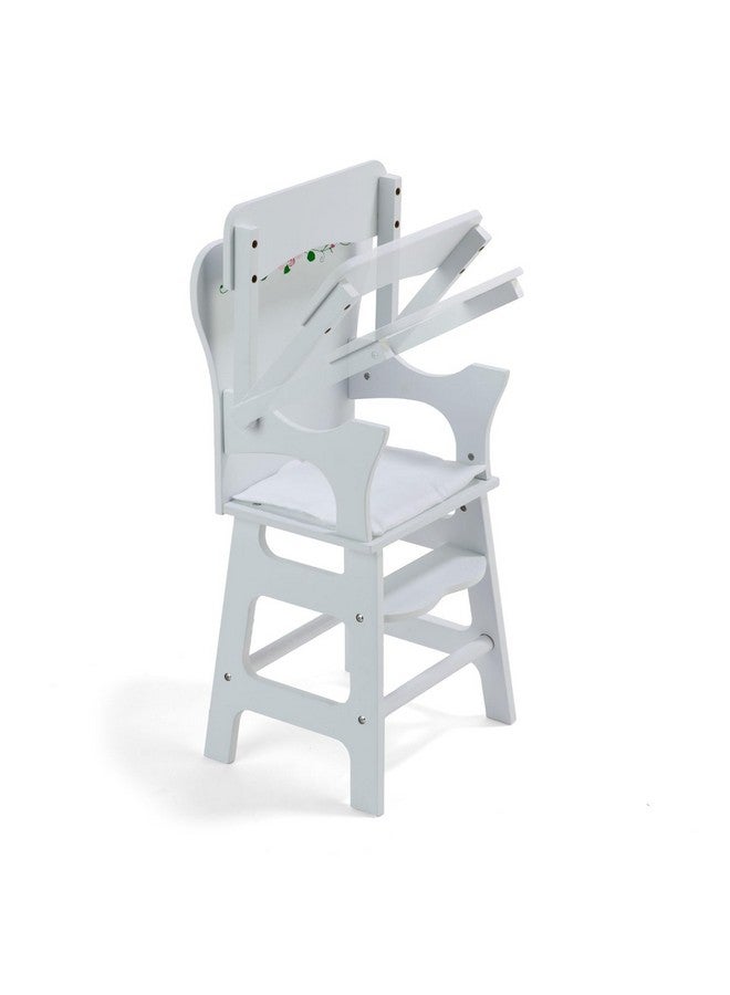Badger Basket Toy Doll High Chair With Padded Seat For 18 Inch Dolls White Rose - Image 5
