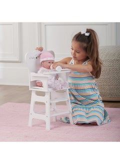 Badger Basket Toy Doll High Chair With Padded Seat For 18 Inch Dolls White Rose  - Image 3