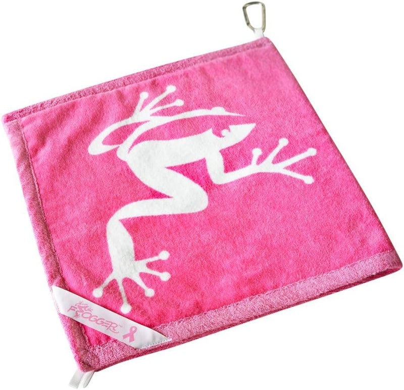 Frogger Amphibian Golf Towel - Pink with Wet and Dry Technology for Enhanced Golf Performance - Image 4
