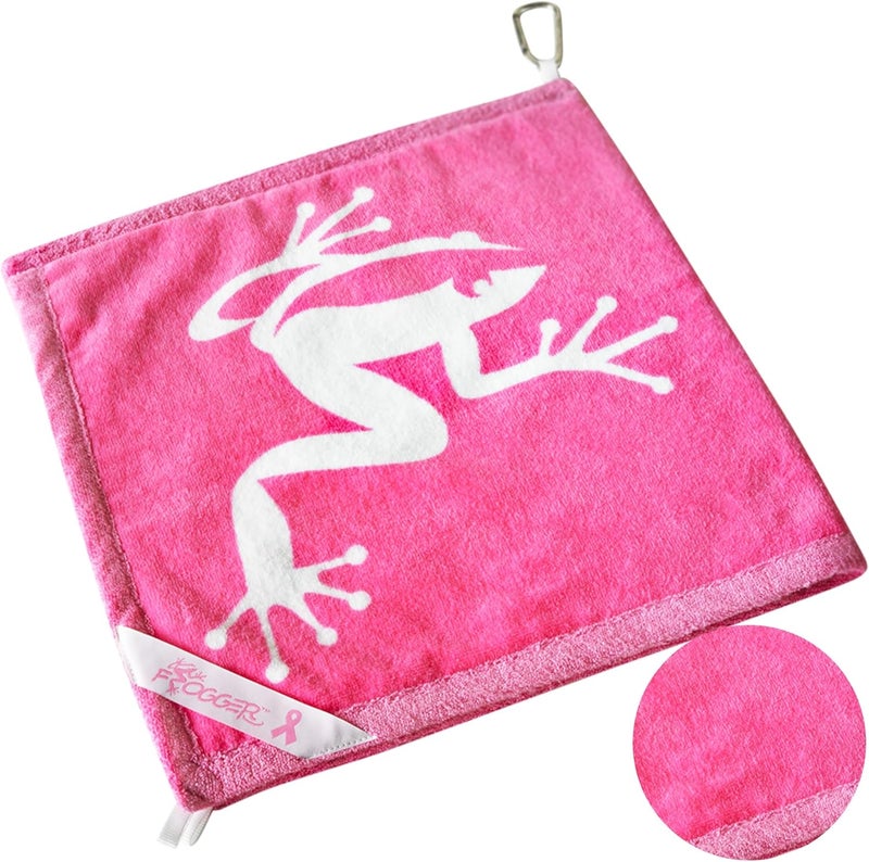 Frogger Amphibian Golf Towel - Pink with Wet and Dry Technology for Enhanced Golf Performance - Image 1