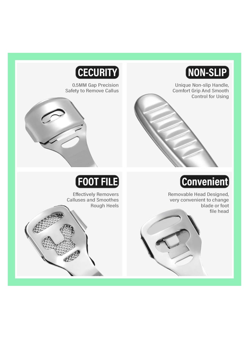LA PERLA TECH  مزيل مسامير القدم الاحترافي من الفولاذ المقاوم للصدأ للعناية بالقدمين، ماكينة حلاقة مسامير القدم، مزيل الجلد الصلب، قاطع الخشونة - Image 5
