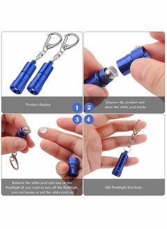 Excefore 5 Pieces Mini Led Flashlight Keychain Portable Bright Flashlight Keychain Ring Light Torch with Hook for Camping, Battery Included  - Image 3