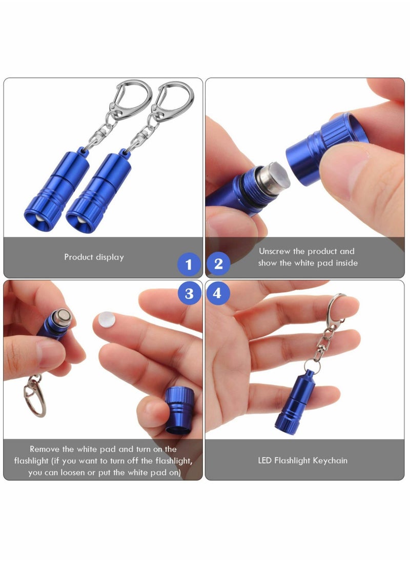 Excefore - 5 Pieces Mini Led Flashlight Keychain Portable Bright Flashlight Keychain Ring Light Torch with Hook for Camping, Battery Included - Image 1