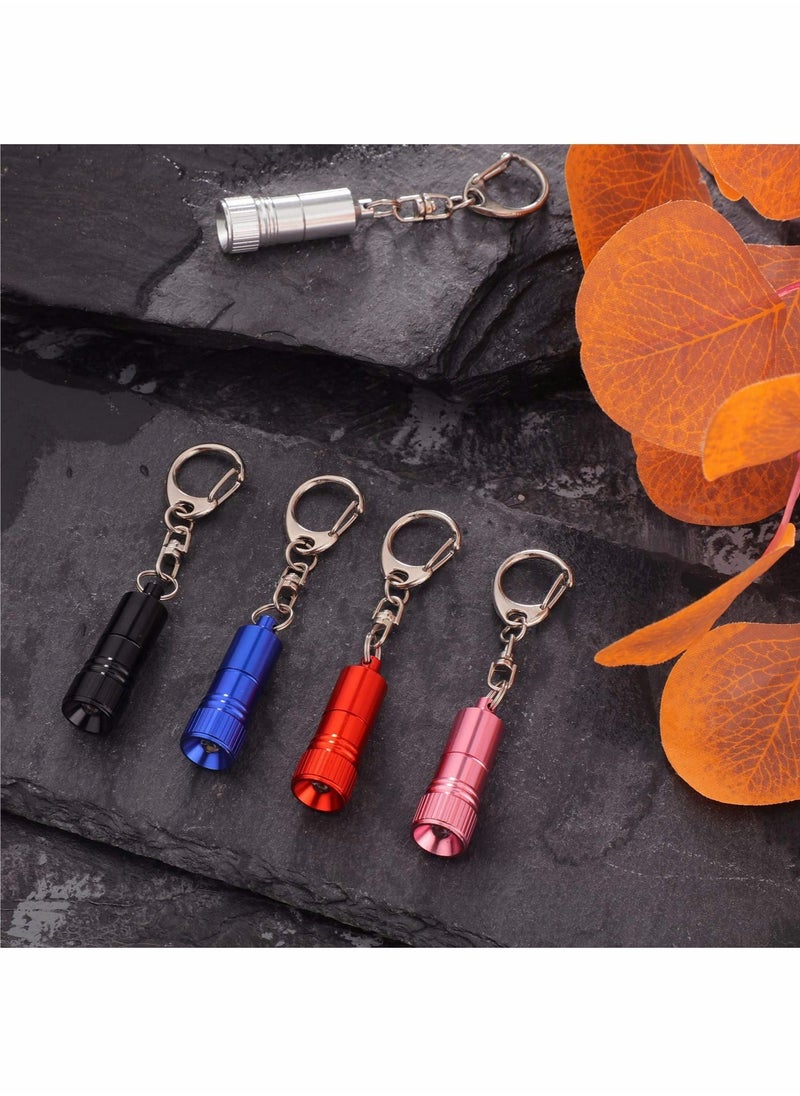 Excefore - 5 Pieces Mini Led Flashlight Keychain Portable Bright Flashlight Keychain Ring Light Torch with Hook for Camping, Battery Included - Image 1