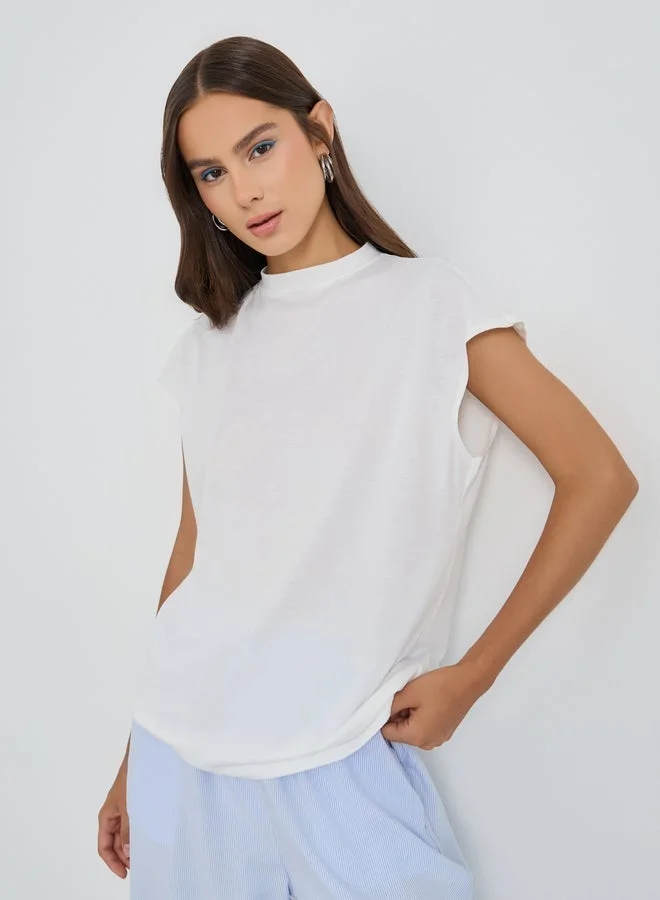 Take Two Solid Sleeveless Regular Fit T-Shirt