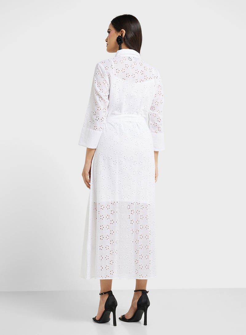 ELLA Eyelet Shirt Dress - Image 2