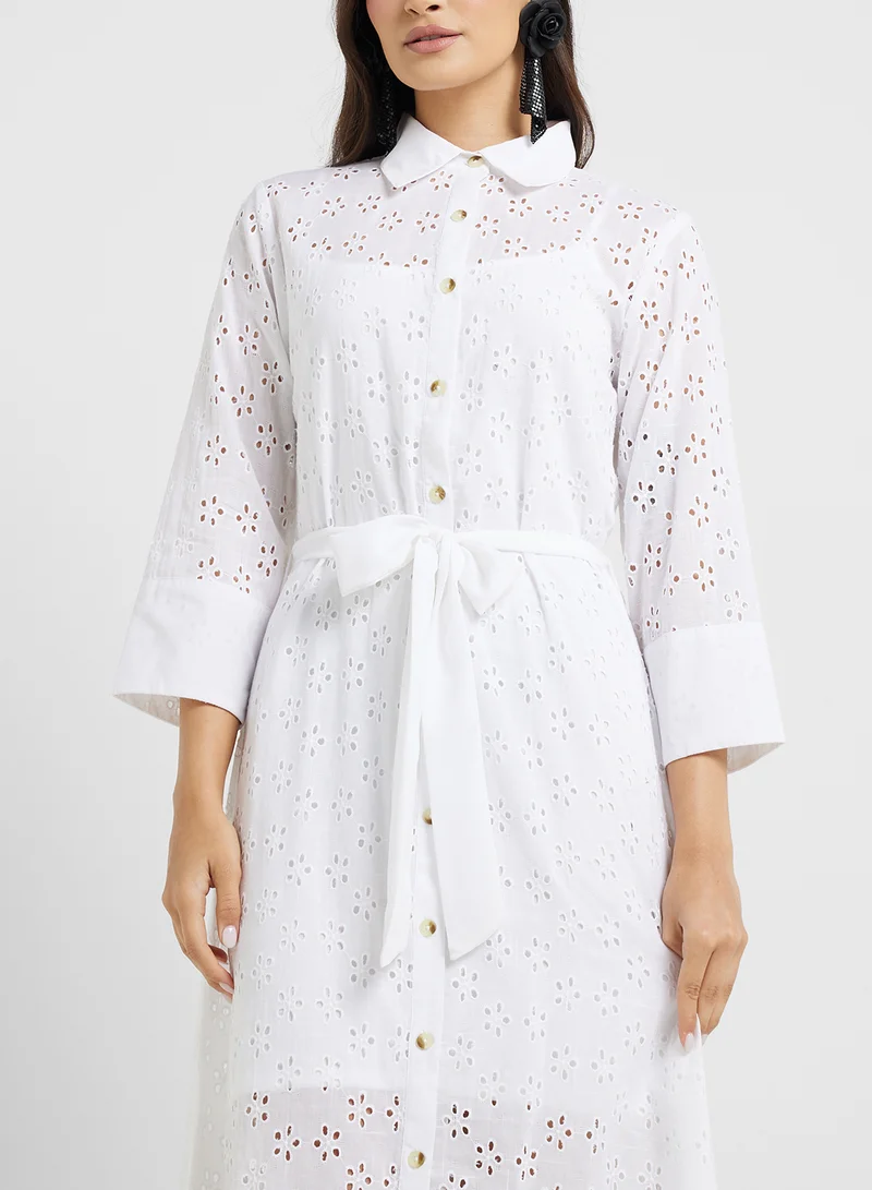 ELLA Eyelet Shirt Dress