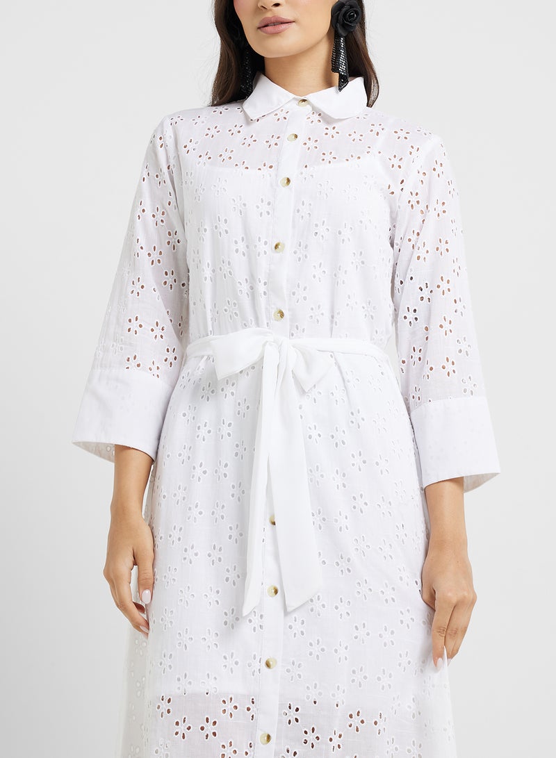 ELLA Eyelet Shirt Dress - Image 3