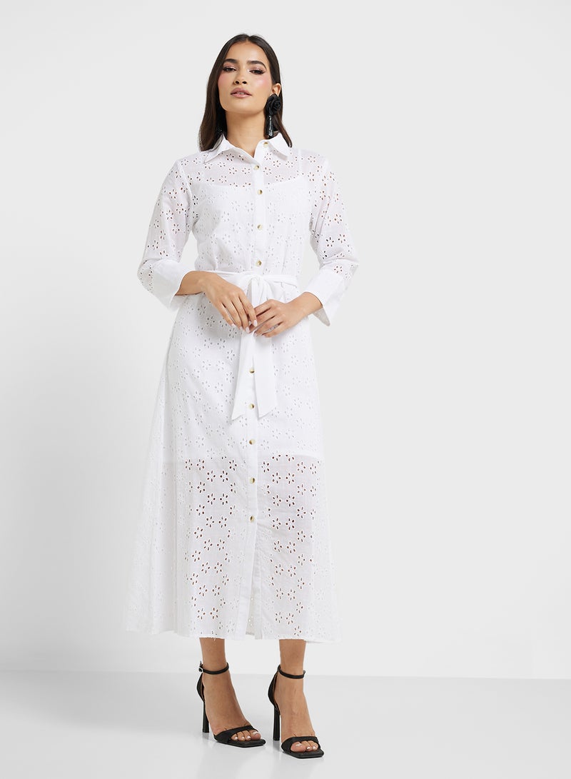 ELLA Eyelet Shirt Dress - Image 4