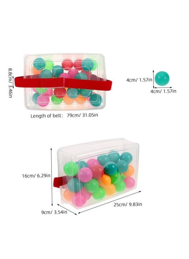 ShebSheb 1 Set Strap Shake Box Children Kids Outdoor Playset Developmental Sports Table Tennis Balls Family Games for Kids and Coordination Training Kids Training Game（The ball color is random.）  - Image 3