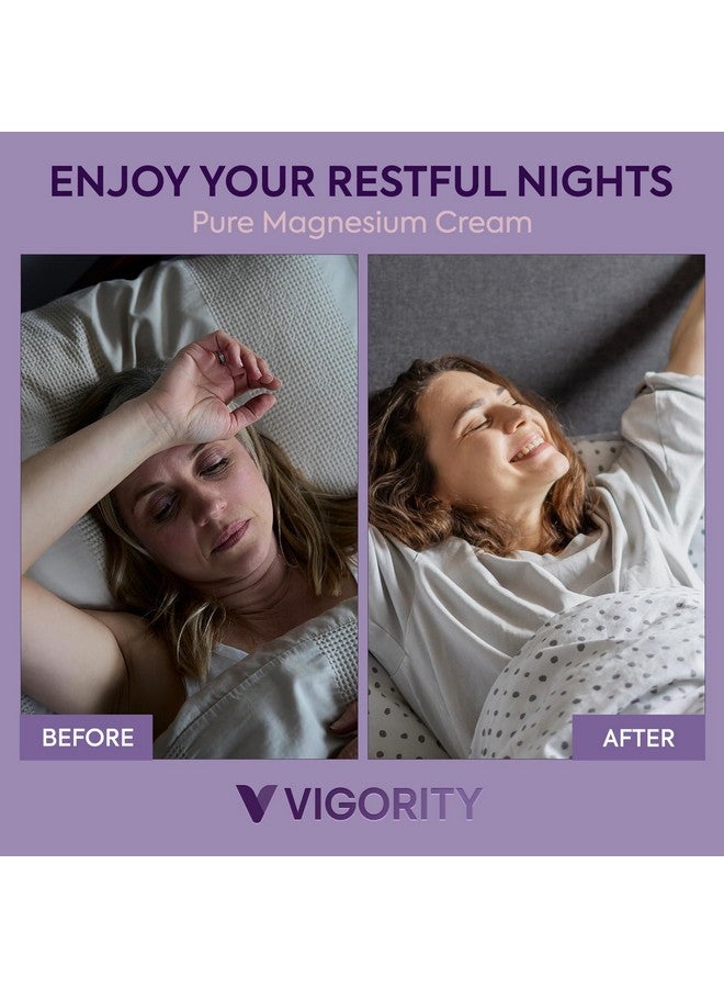 Vigority Magnesium Cream for Sleep: Magnesium Lotion for Leg Cramps - Soothing Magnesium with Lavender, Vitamin E and Shea Butter - Safe for Kids & Pregnant Individuals - 4.23 oz - Image 2