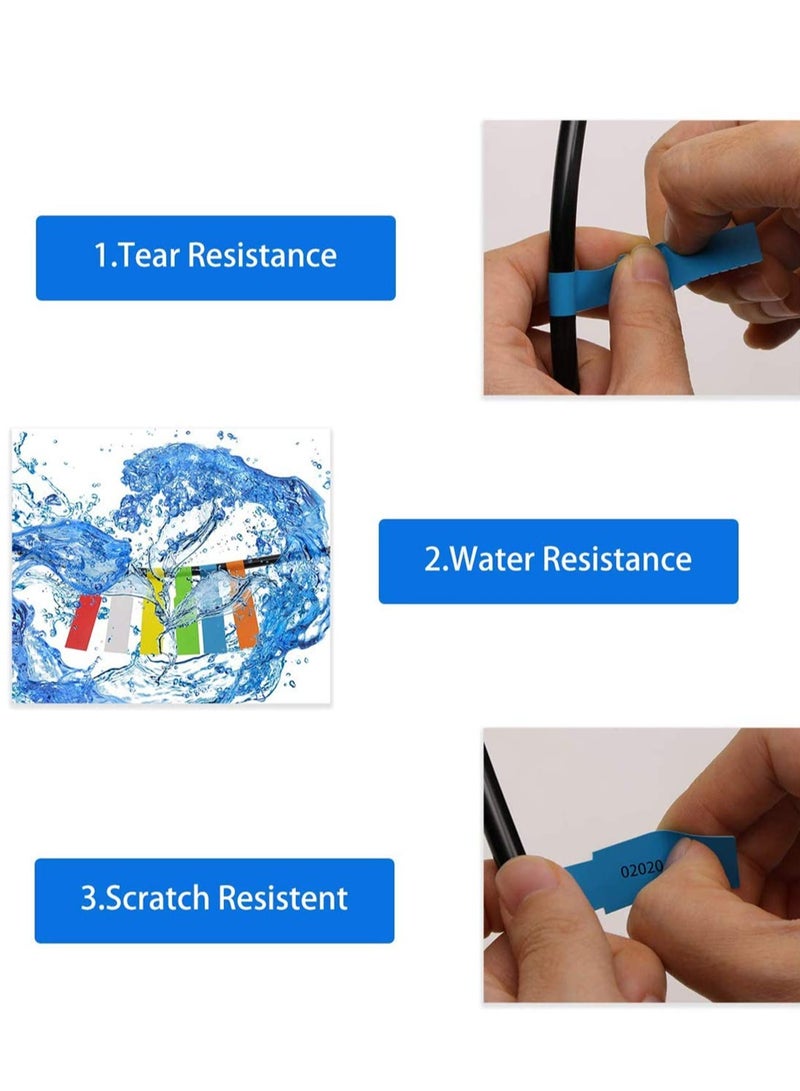 720 Pcs Self Adhesive Cable Labels Assorted Color Waterproof Tear Resistant Wire Label Stickers 8 Colors, for Office Work School Computer Cord Laser Printer - Image 4