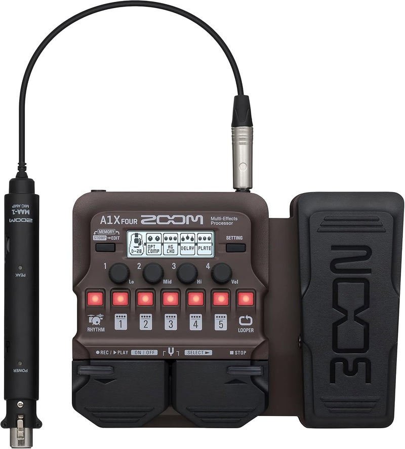 ZOOM معالج تأثيرات متعددة Zoom A1X FOUR للأدوات الموسيقية مع دواسة تعبيرية - Image 4