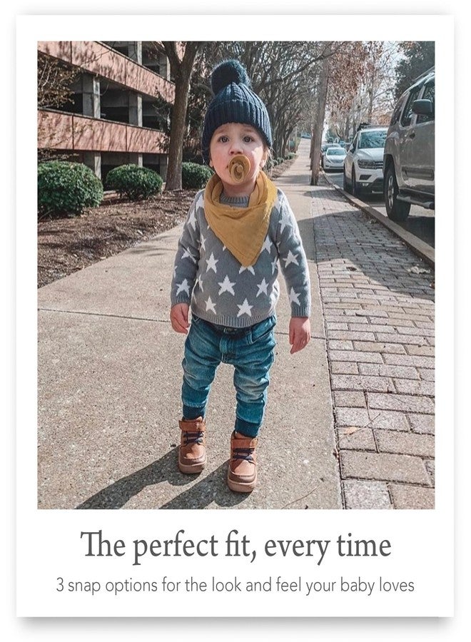 Kishu Baby Indi Organic Cotton Bibs - 4-Way Reversible Muslin Bandana Bib Set for Boys & Girls, Fairtrade, 5-Pack (Terra) - Image 5