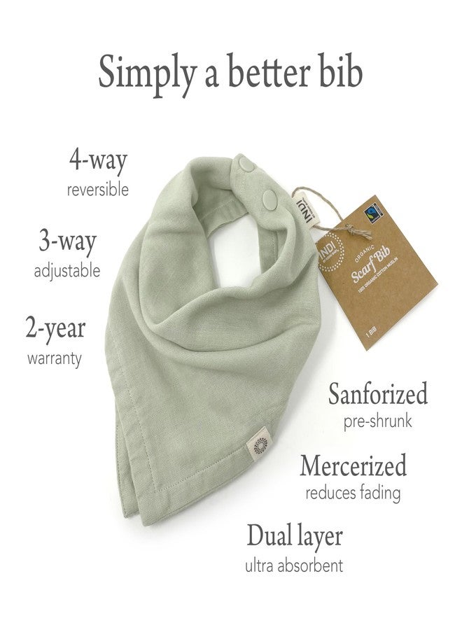 Kishu Baby Indi Organic Cotton Bibs - 4-Way Reversible Muslin Bandana Bib Set for Boys & Girls, Fairtrade, 5-Pack (Terra) - Image 2