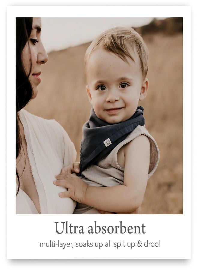 Kishu Baby Indi Organic Cotton Bibs - 4-Way Reversible Muslin Bandana Bib Set for Boys & Girls, Fairtrade, 5-Pack (Terra) - Image 4