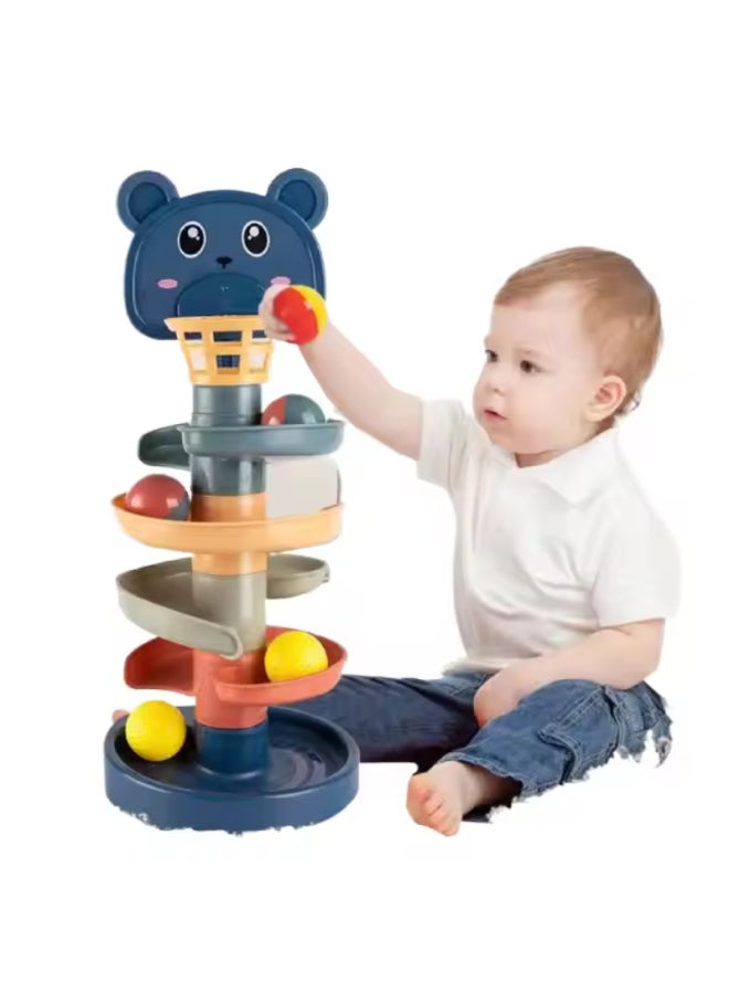 Rolling Ball Tower Toy – 5-Tier Rotating Stack for Babies & Toddlers, Early Learning Educational Toy, Multi-color - Image 2