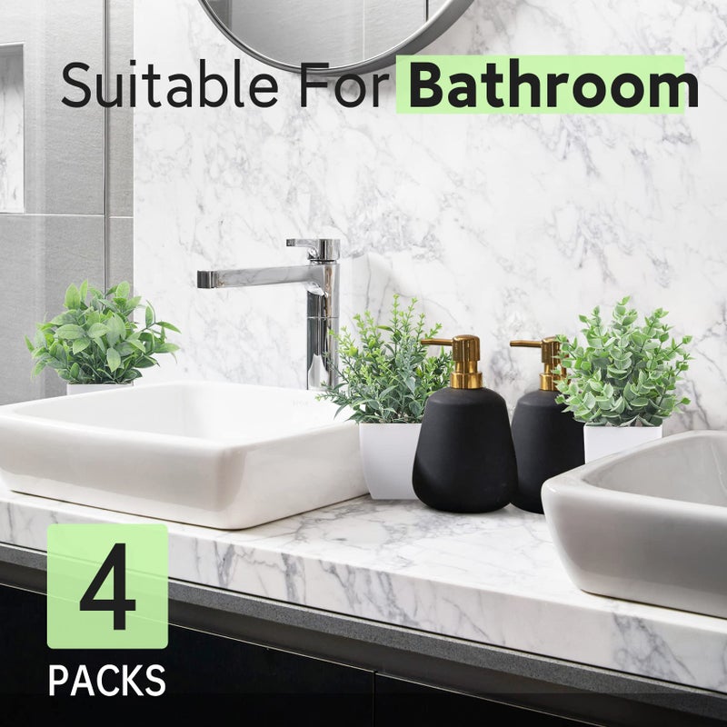 Der Rose 4 Pack Fake Plants Mini Artificial Greenery Potted Plants for Home Decor Indoor Office Table Room Farmhouse Bathroom Decor - Image 5