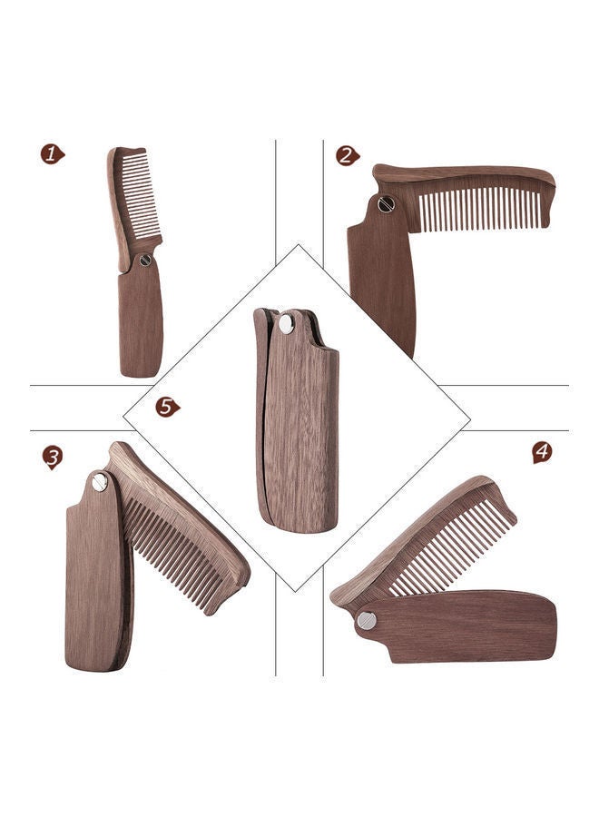 NIBEMINENT Folding Beard Comb Brown  - Image 2
