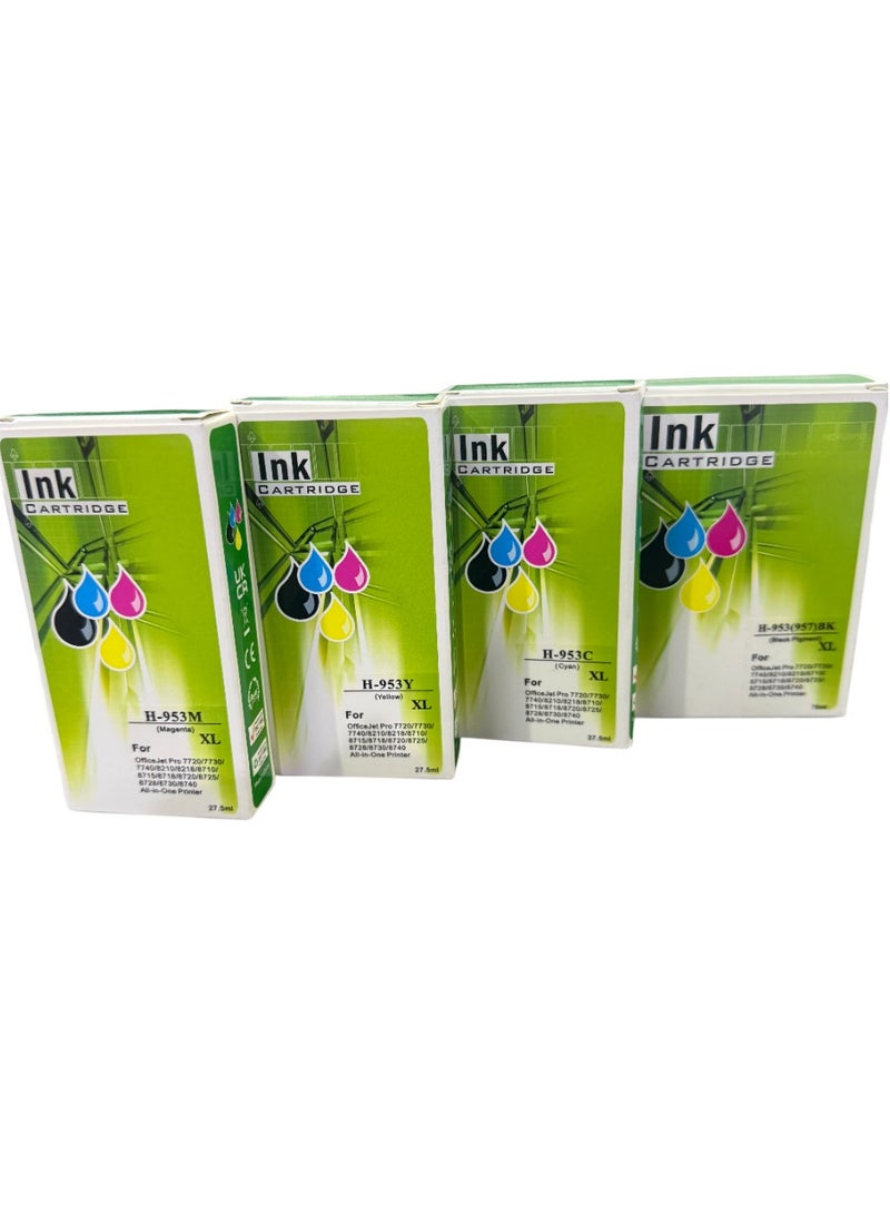 ink for HP 953 953XL 954X 955XL Original quality for HP Ink 953XL Cartridges Multipack Compatible Officejet Pro 7740 8218 8710 8715 8718 8719 8720 8725 8730 8740 (Black, Cyan, Magenta, Yellow) - Image 1