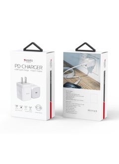 Yesido YC30 PD Charger EU/UK Plug PD 20W Type-C Fast Charging Adapter Charger for Mobile Phone - White