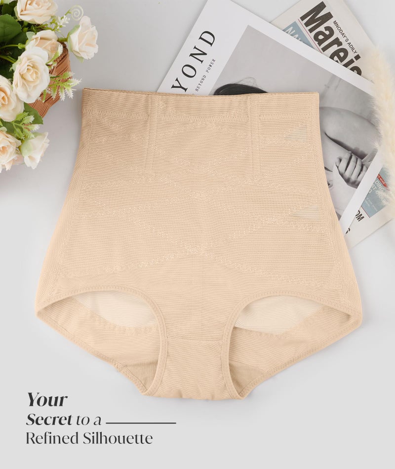 GYDEK Tummy Control Shapewear Panties for Women High Waisted Body Shaper Underwear Girdle Panty Seamless Shapewear Beige - Image 5