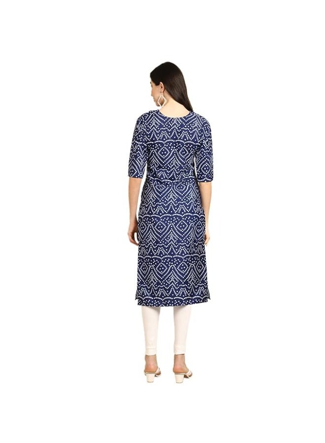 Pinkmint store Women's Crepe Print Straight Kurta [Pack of 4] S - Image 2