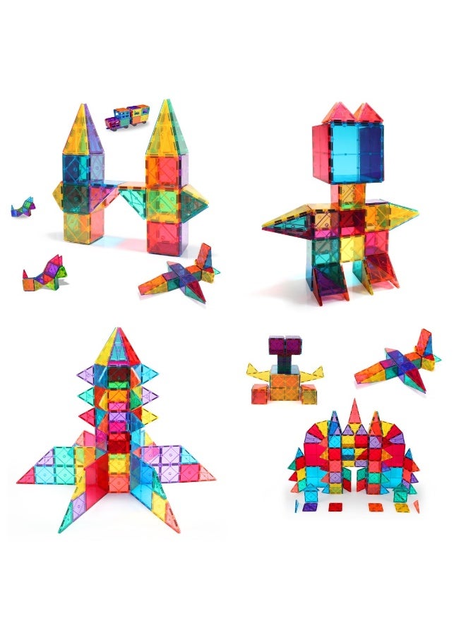 dreamons link 100-Piece Magnetic Building Tiles Set for Kids, Colourful Shapes and Designs - Image 3