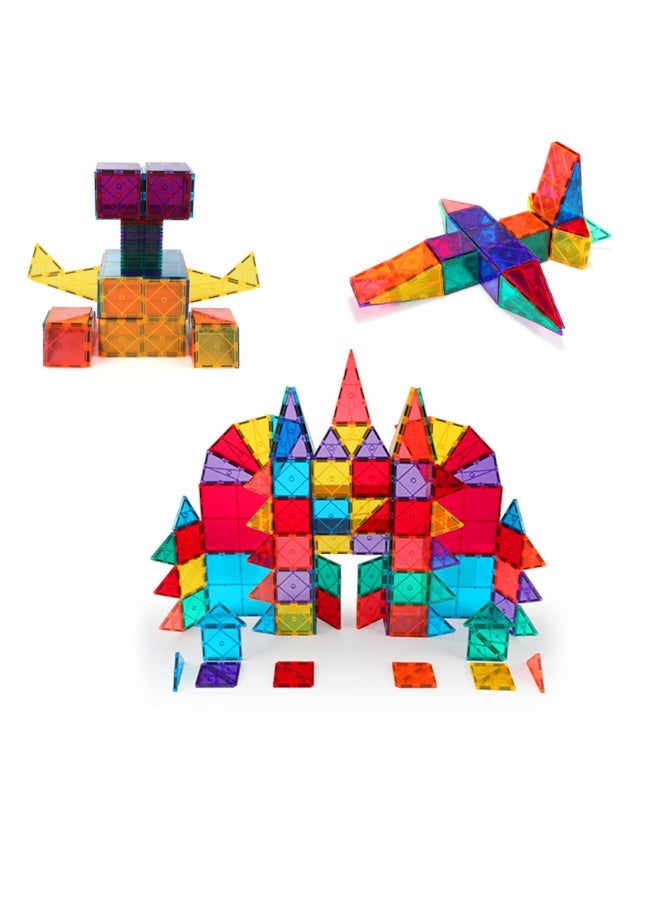 dreamons link 100-Piece Magnetic Building Tiles Set for Kids, Colourful Shapes and Designs - Image 2