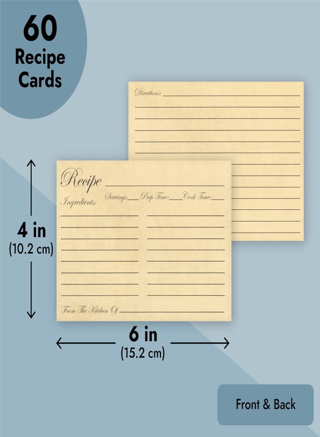 Juvale Recipe Cards - Double-Sided Fill-In Recipe Index Cards - Lined Brown Notecards - 4x6 in, Brown, 250gsm Cardstock, Pack of 60 - Image 4