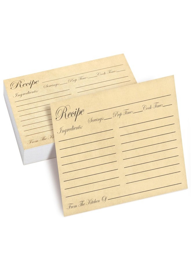 Juvale Recipe Cards - Double-Sided Fill-In Recipe Index Cards - Lined Brown Notecards - 4x6 in, Brown, 250gsm Cardstock, Pack of 60 - Image 1