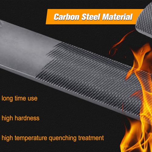 Jubobu Wood Rasp,4 Way Hand File and Round Rasp,Half Round Flat & Needle Files Wood Rasp,Durable Carbon Steel Files,Perfect for Sharping Wood and Soft Metal Tools(Pack of 1) - Image 5