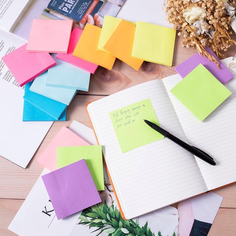 Kozerite (16 Pack) Sticky Notes 3x3, Self-Stick Pads Bright Colors Sticky Note, Recyclable, Easy to Stick for Home, Office, Notebook - Image 3