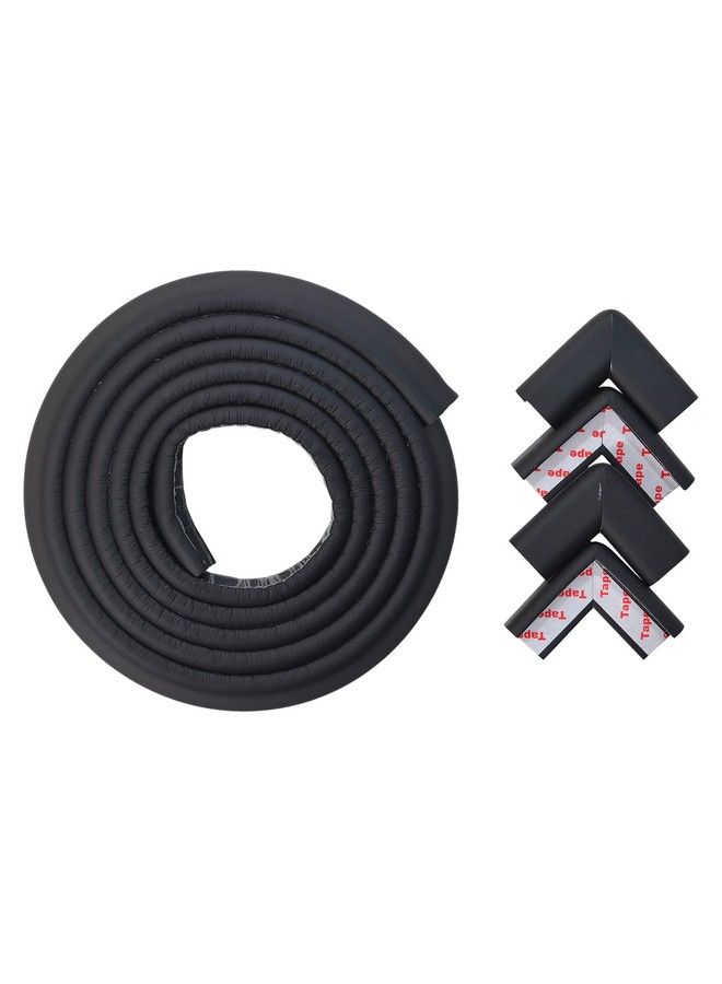 BABYSAFEHOUSE Pre Taped Furniture Edge Guard And Corner Protector 6.5Ft Edge + 4 Corner Guards (Black Color) For Baby Proofing & Child Safety - Image 1