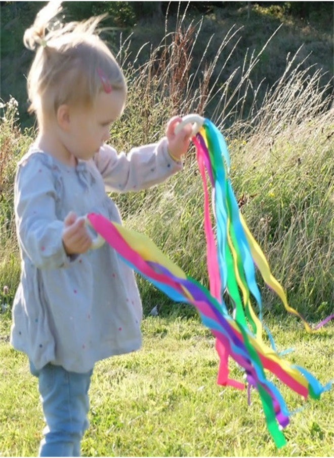 Rainbow Hand Kite Ribbon Toys Wooden Waldorf Toys Children Rainbow Ribbon Baby Montessori Sensory Toys for Toddlers Girl Boys  - Image 2