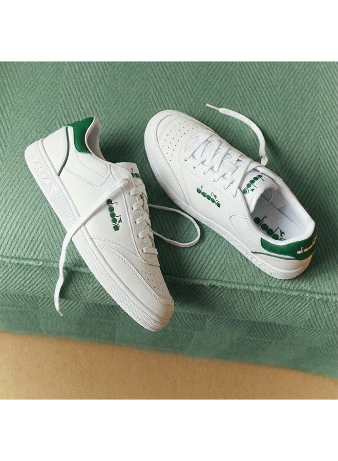 DIADORA أحذية رياضية مريحة للرجال من ديادورا فيينتو داخلية بتصميم كلاسيكي أبيض/أخضر مقاس 39 - Image 1