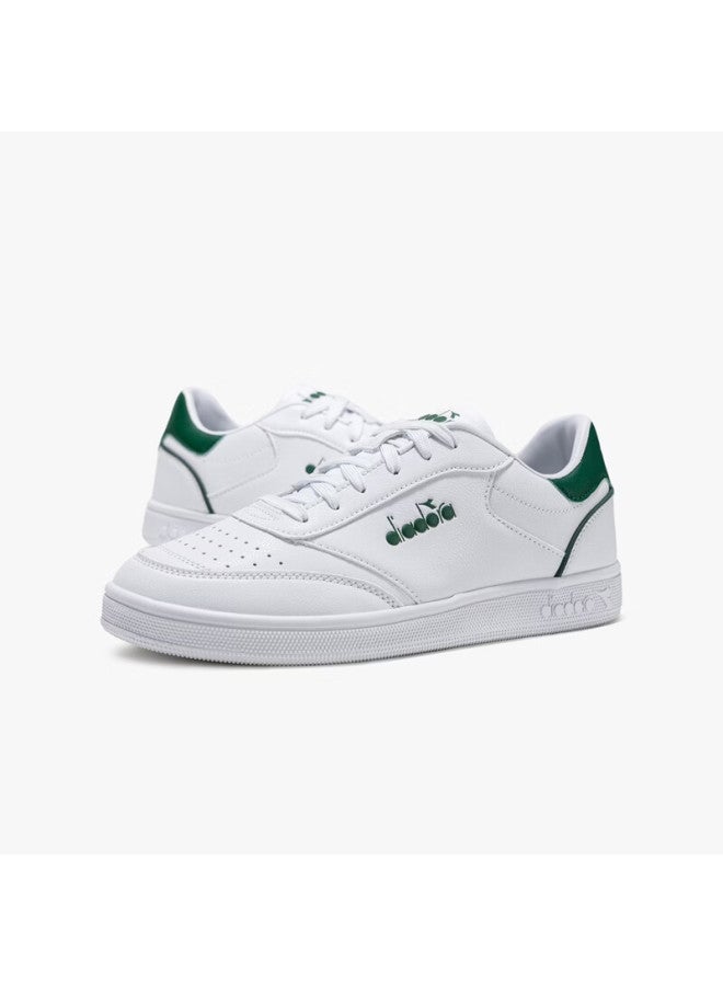 DIADORA أحذية رياضية مريحة للرجال من ديادورا فيينتو داخلية بتصميم كلاسيكي أبيض/أخضر مقاس 39 - Image 4