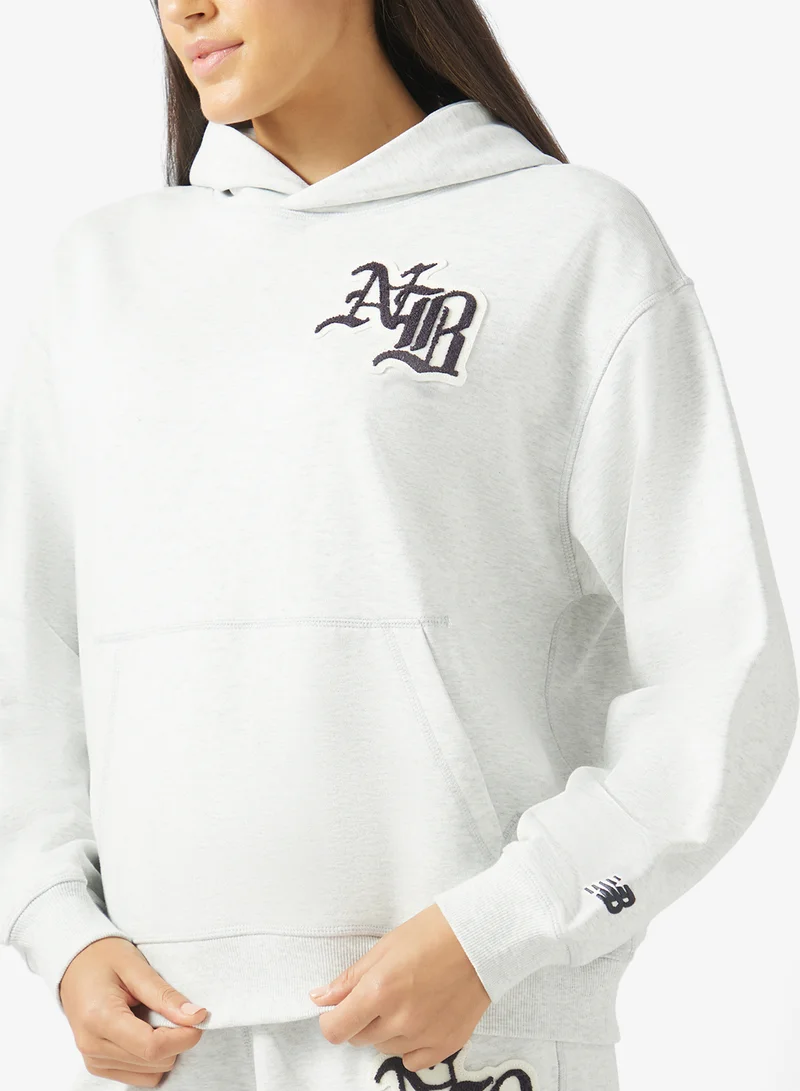 New Balance ASH HEATHER (AHH) Varsity Oversized Hoodie for Women | Best Price UAE
