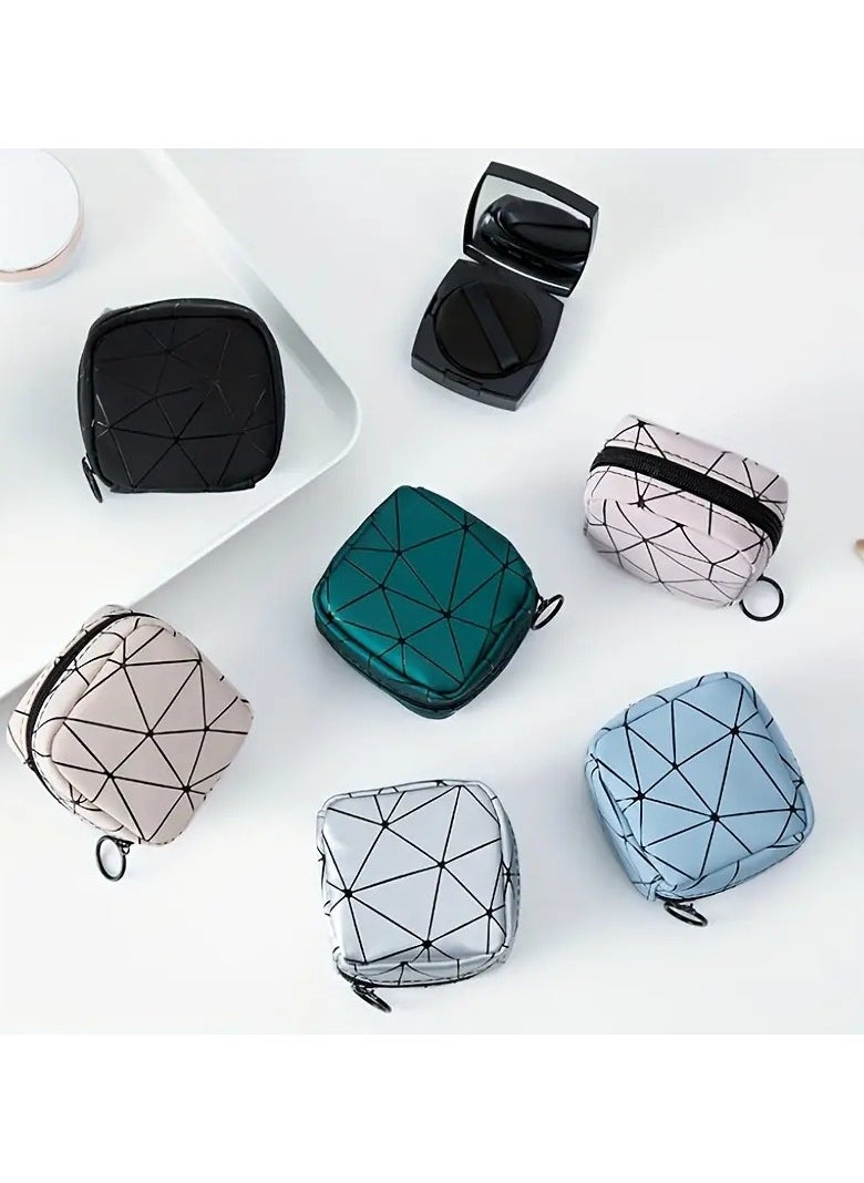 ORiTi Small PU lipsticks Zipper Bag ,Travel Coin pouch Sanitary Napkin Storage Bag ,Travel  Toiletry Pouch Coin Purse cosmetic Organizer  - Image 3