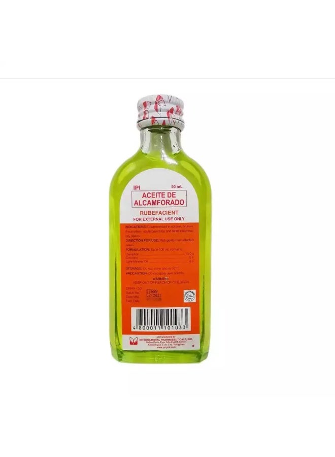 Ipi Aceite De Alcamforado Rubefacient Pain Killer Oil- 50 ml