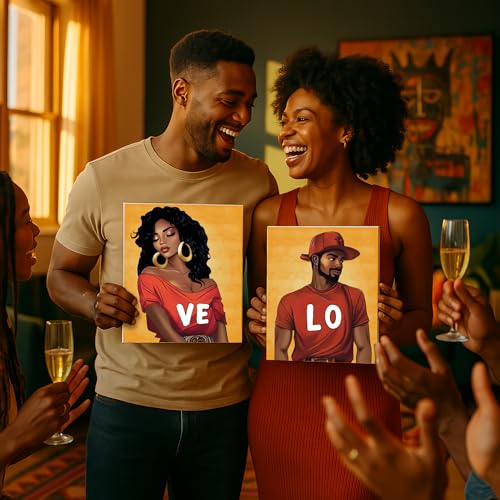 Nuberlic 2 Pack Pre Drawn Canvas Paint Kits for Adults Couple Sip and Paint Date Night Game Party Flavor Painting Supplies - Image 2